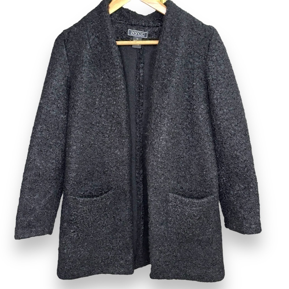 NYCC New York Clothing Company Cozy Like-Sherpa Open Black Jacket - Medium
